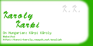 karoly karpi business card