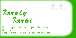 karoly karpi business card